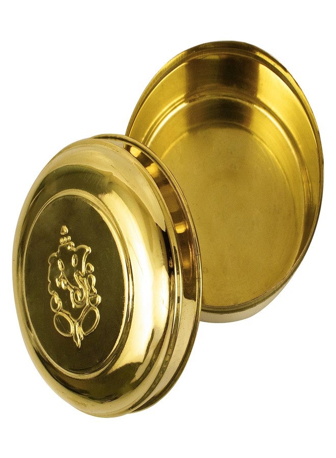 Spillbox Tradition Handicrafted Pure Brass Container|Prasadham Box Mandir|Tiffen,Lunch Box | Roli |Dry Fruit box |Gift Box | Diwali best for Return gift (medium, 1) - Image 4